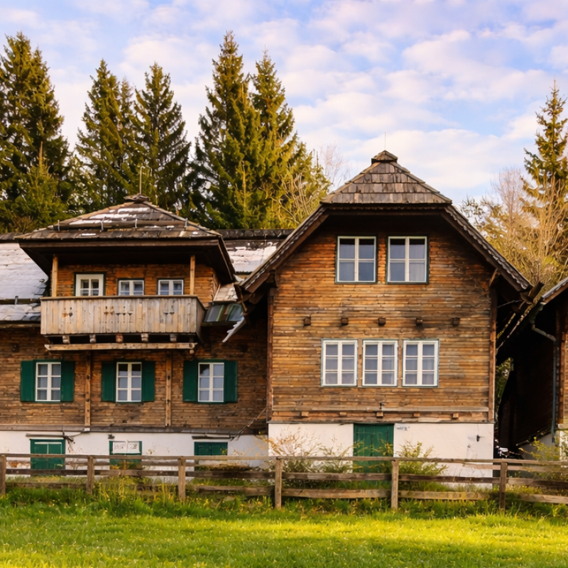 Landhaus von außen (c) Harry Schiffer KI
